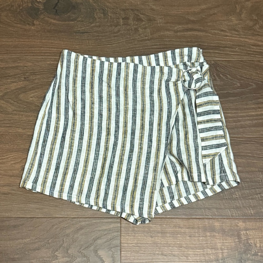 Love Tree Striped Wrap Skort